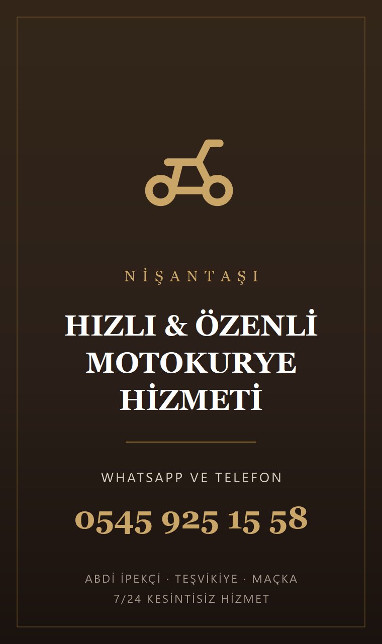 Nişantaşı Abdi İpekçi Caddesi'nde hızlı motokurye teslimat hizmeti